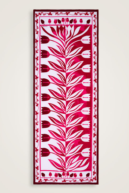 Lale Yolu Pembe Pamuk Şal 80x200