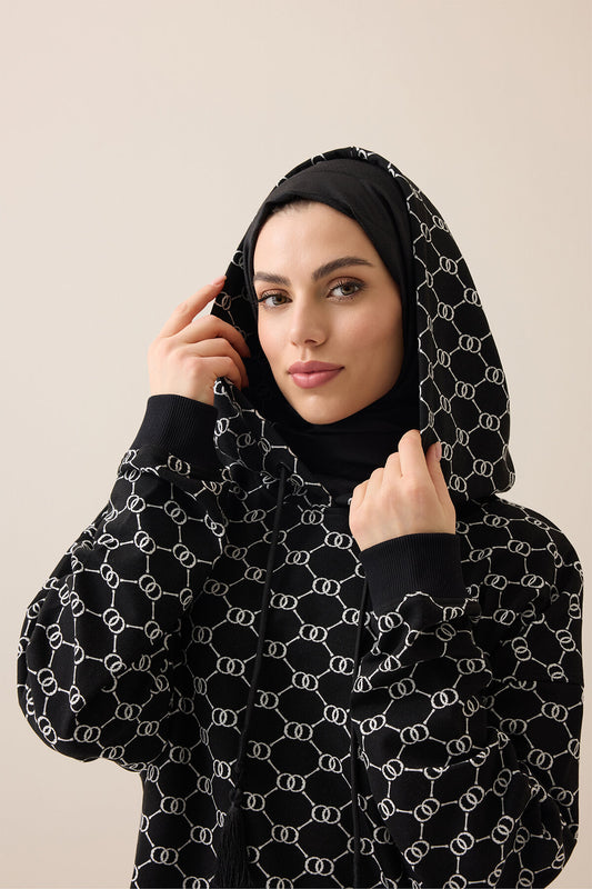 Monogram Siyah Triko Eşofman Üstü