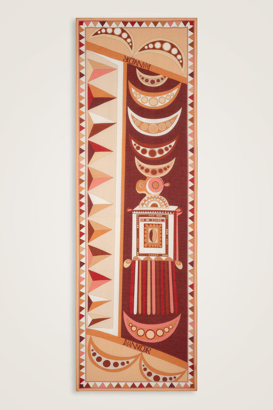 Afrika Bej-Bordo Pamuk İpek Vual Şal 70x210