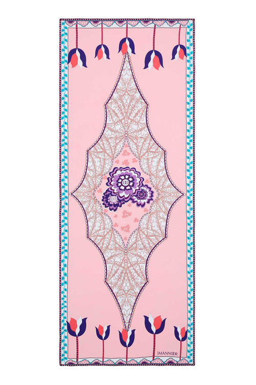 Anahtar Deliği Somon Krep İpek Şal 80x210