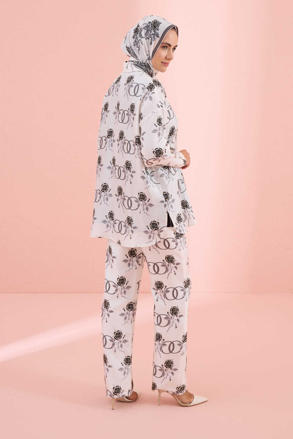 Aşk Beyaz İpek Pijama Pantolon