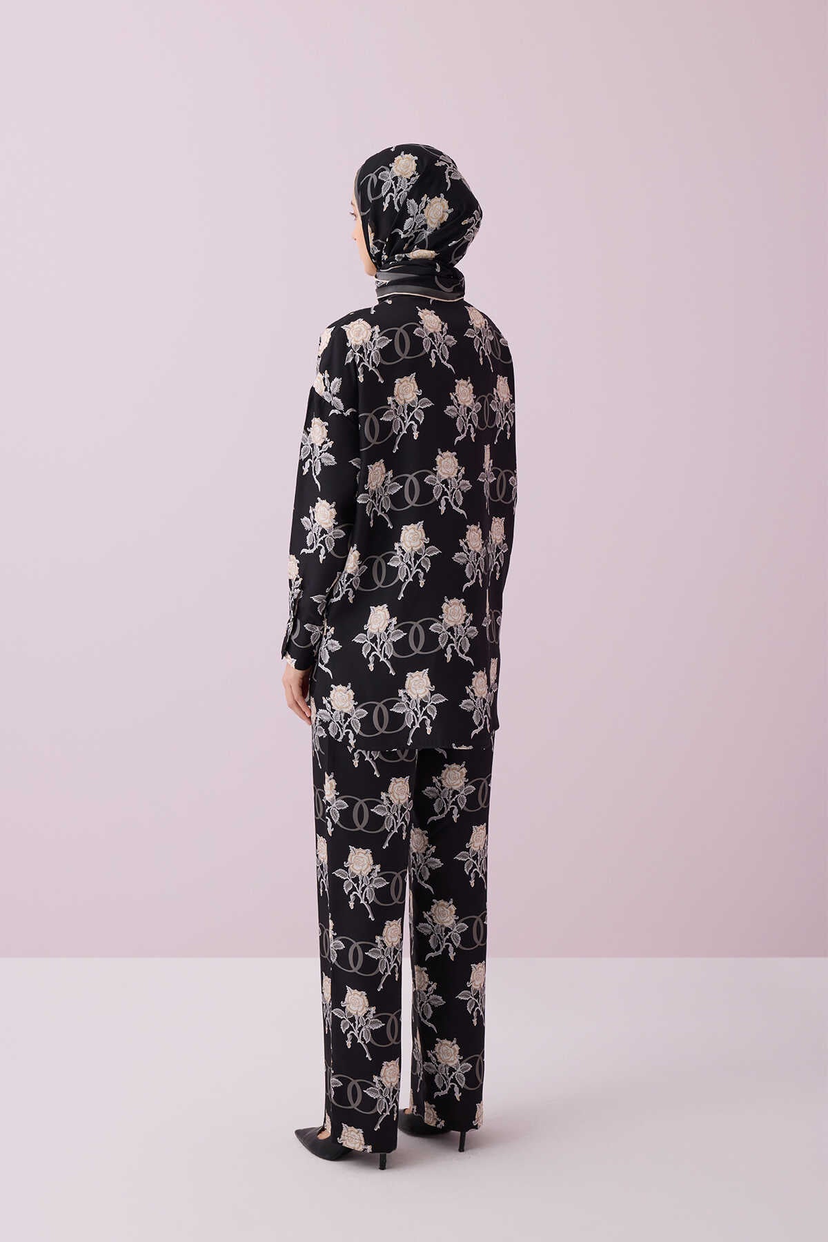 Aşk Siyah İpek Pijama Pantolon