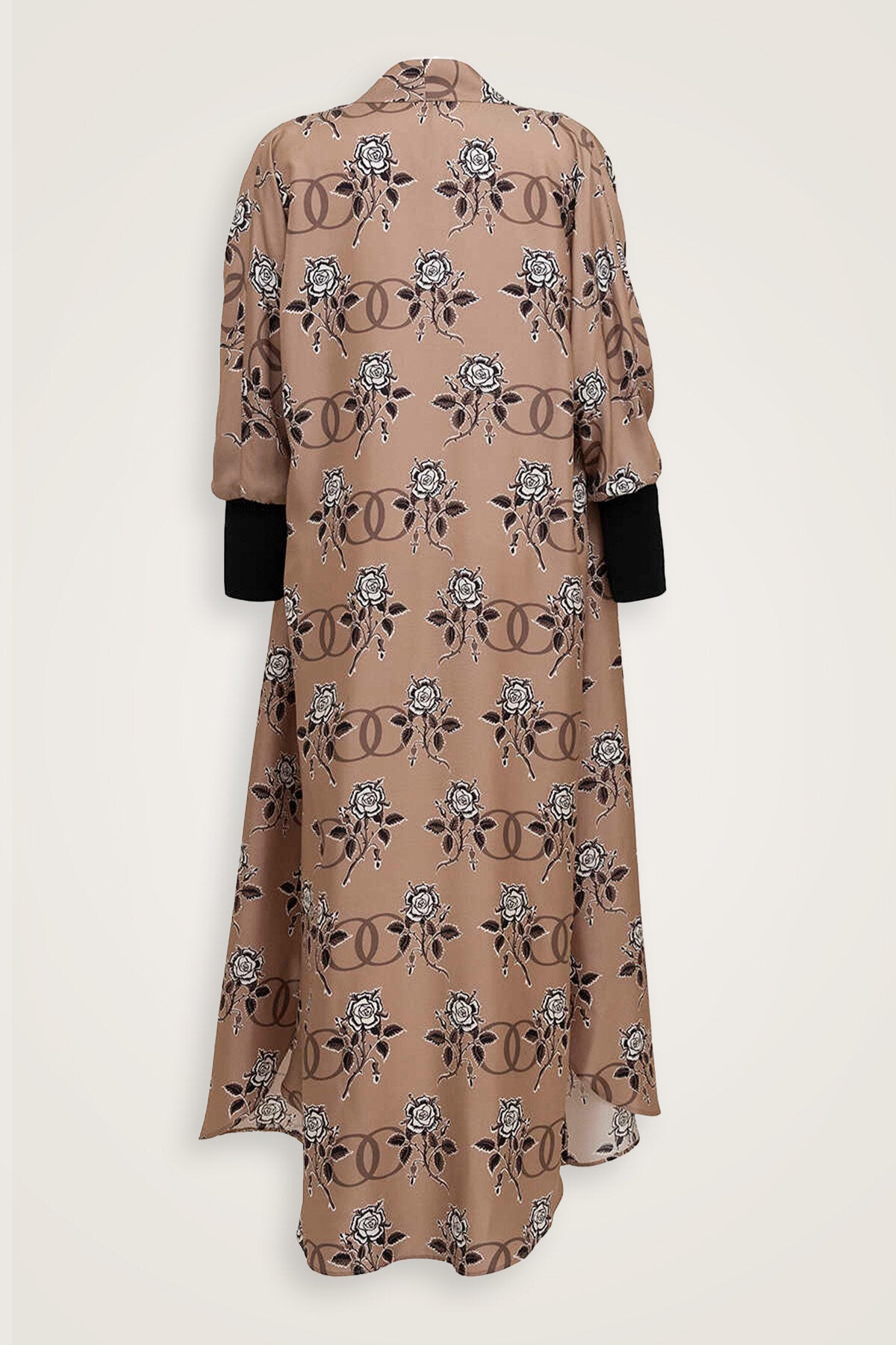 Aşk Triko Kollu Vizon Tivil İpek Kimono
