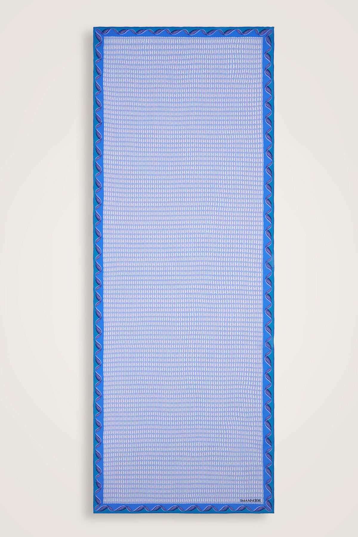 Aşkın Kanatları Mavi Krep İpek Kaftan Şalı 70x210
