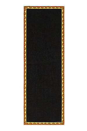 Aşkın Kanatları Sarı/Siyah Krep İpek Kaftan Şalı 70x210