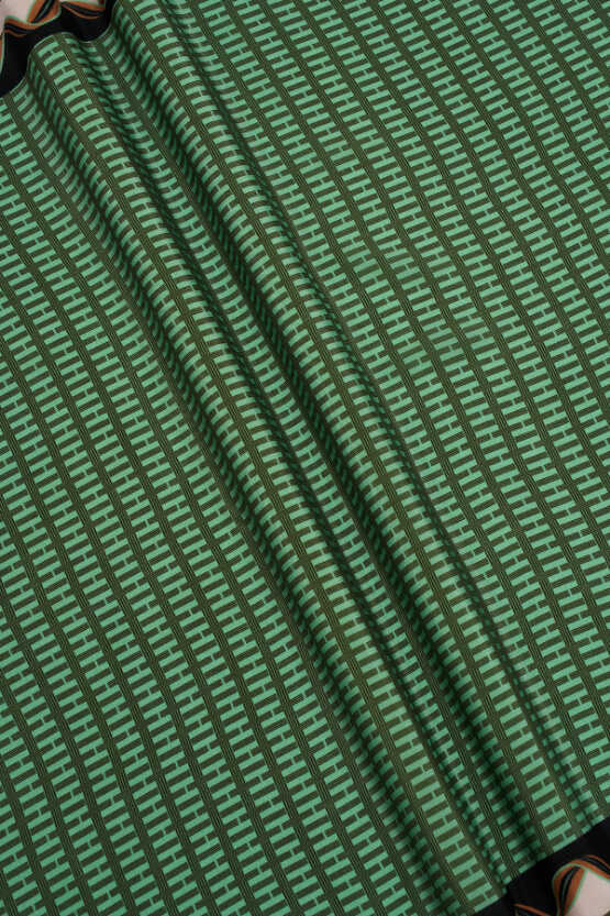 Aşkın Kanatları Yeşil Krep İpek Kaftan Şalı 70x210