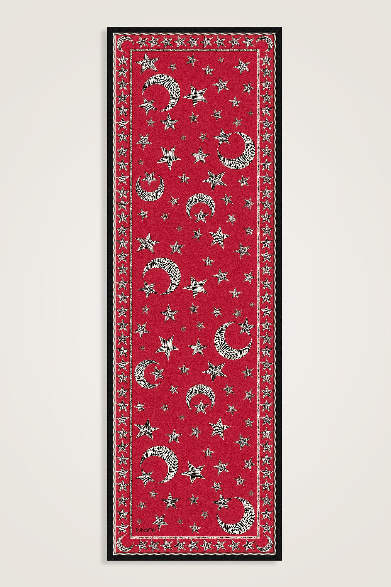 Ayla Yıldız Kırmızı Floş Pamuk Şal 70x210