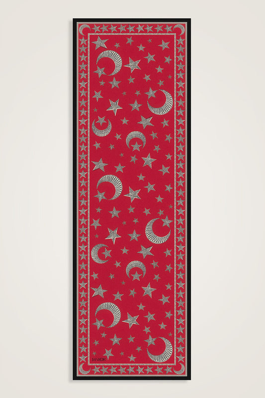 Ayla Yıldız Kırmızı Floş Pamuk Şal 70x210