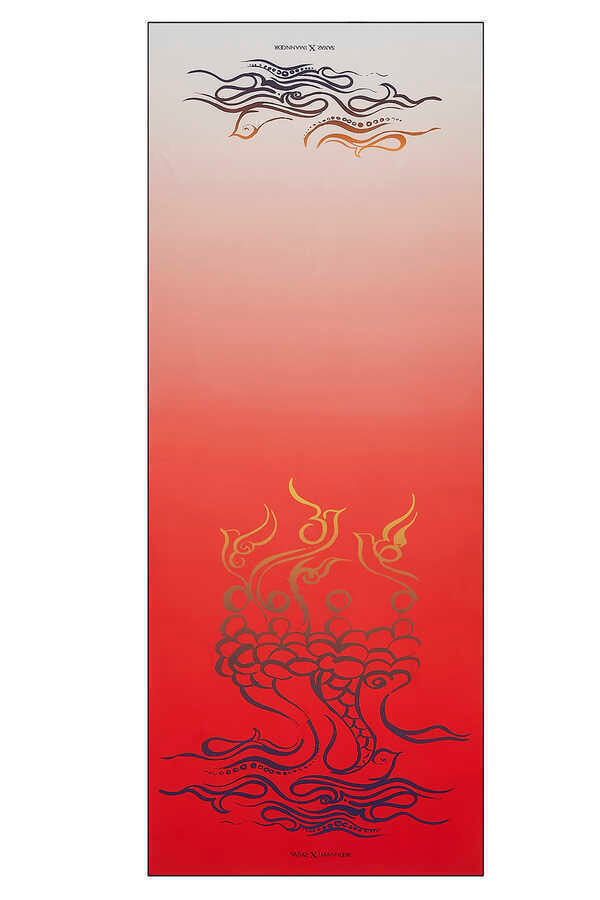 Balık ve Kuş Kırmızı İpek Şal 80x200