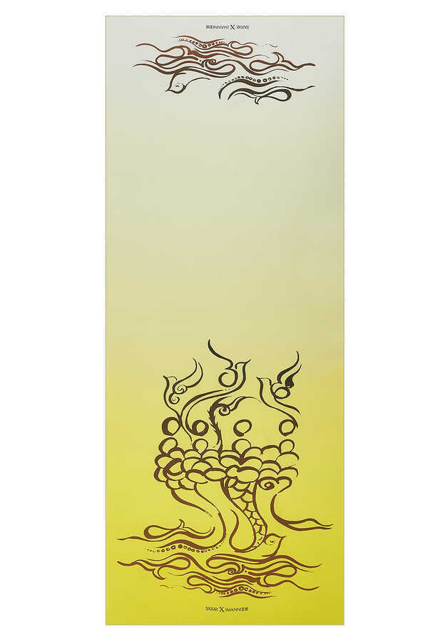 Balık ve Kuş Sarı İpek Şal 80x200