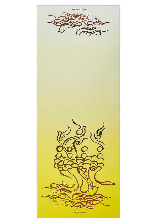 Balık ve Kuş Sarı İpek Şal 80x200