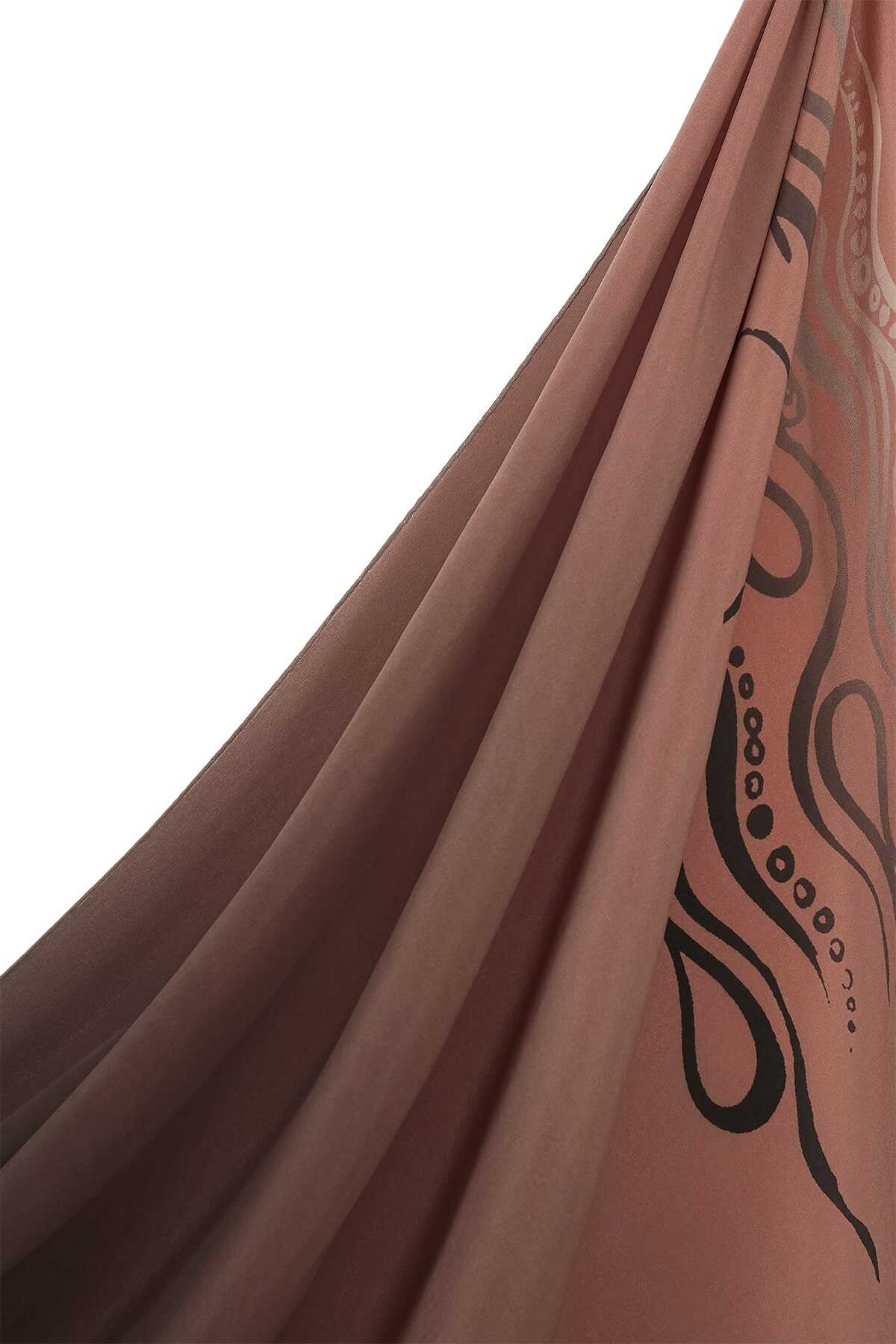 Balık ve Kuş Siyah İpek Şal 80x200
