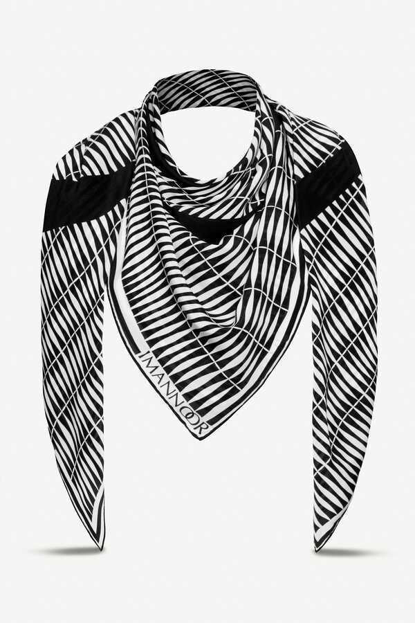 Bambu OO Siyah İpek Eşarp 130x130