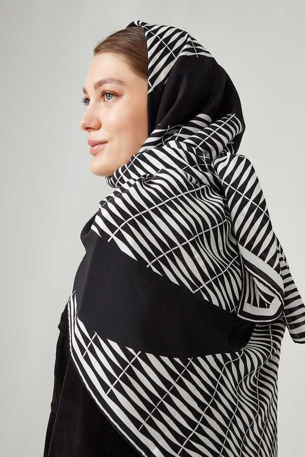 Bambu OO Siyah İpek Eşarp 130x130