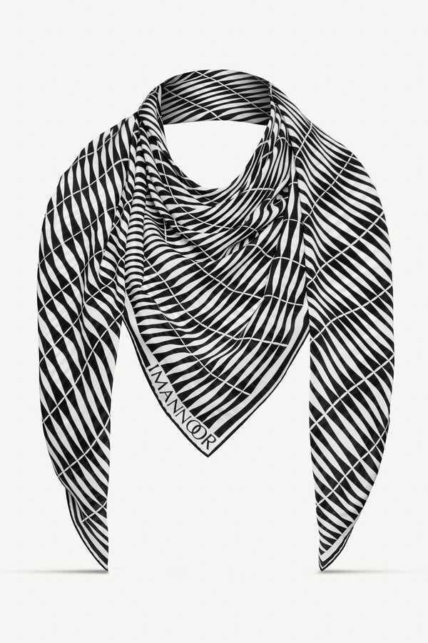 Bambu Siyah İpek Eşarp 140x140