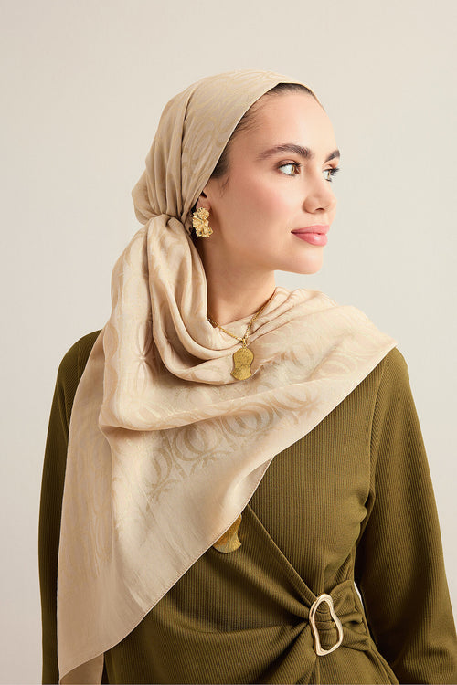 Bambunoor Antik Bej Naia Eşarp 95x95