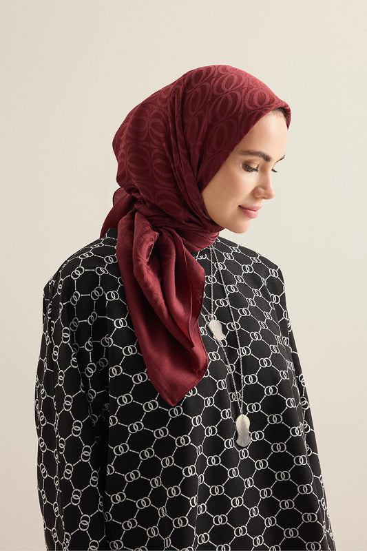 Bambunoor Bordo Naia Eşarp 95x95