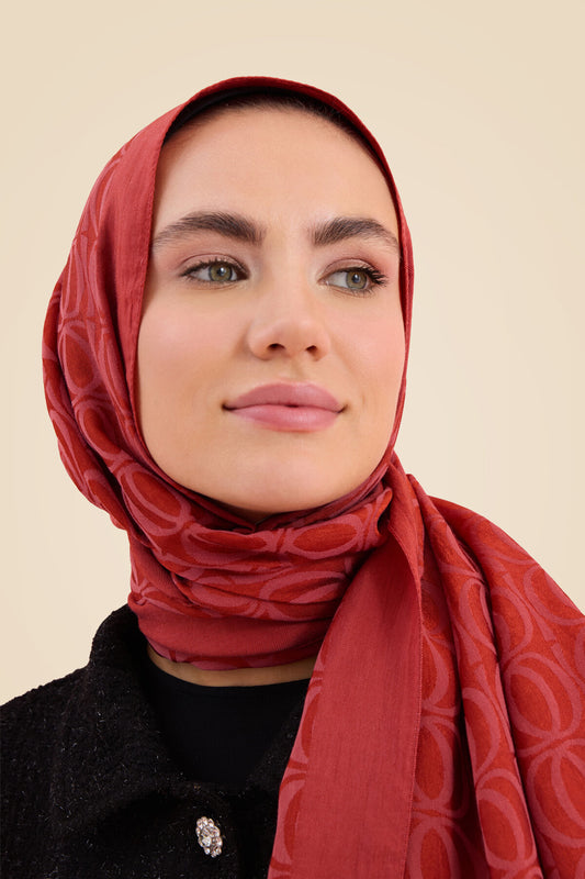 Bambunoor Kiremit Naia Pamuk Şal 70x210