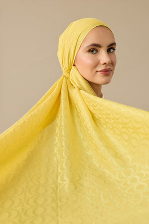 Bambunoor Limon Sarısı Naia Pamuk Şal 70x210