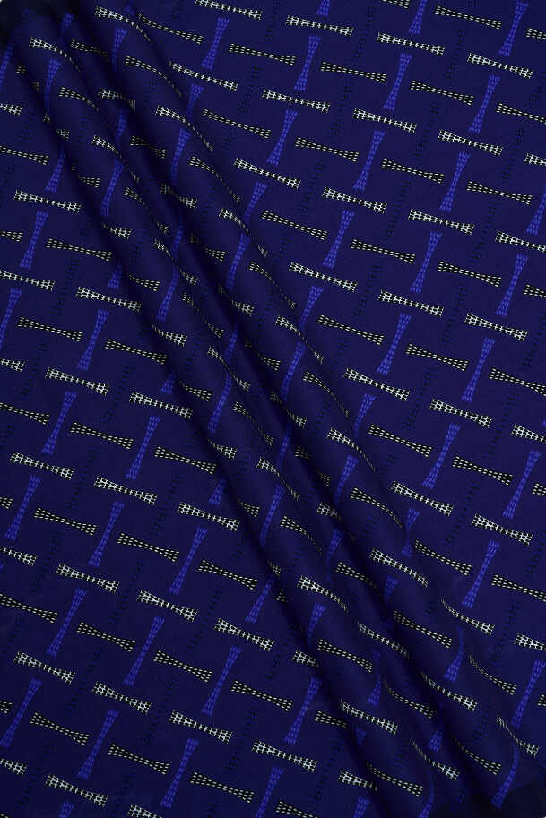 Benekli Logo Saks Mavi Floş Viskon Şal 70x210
