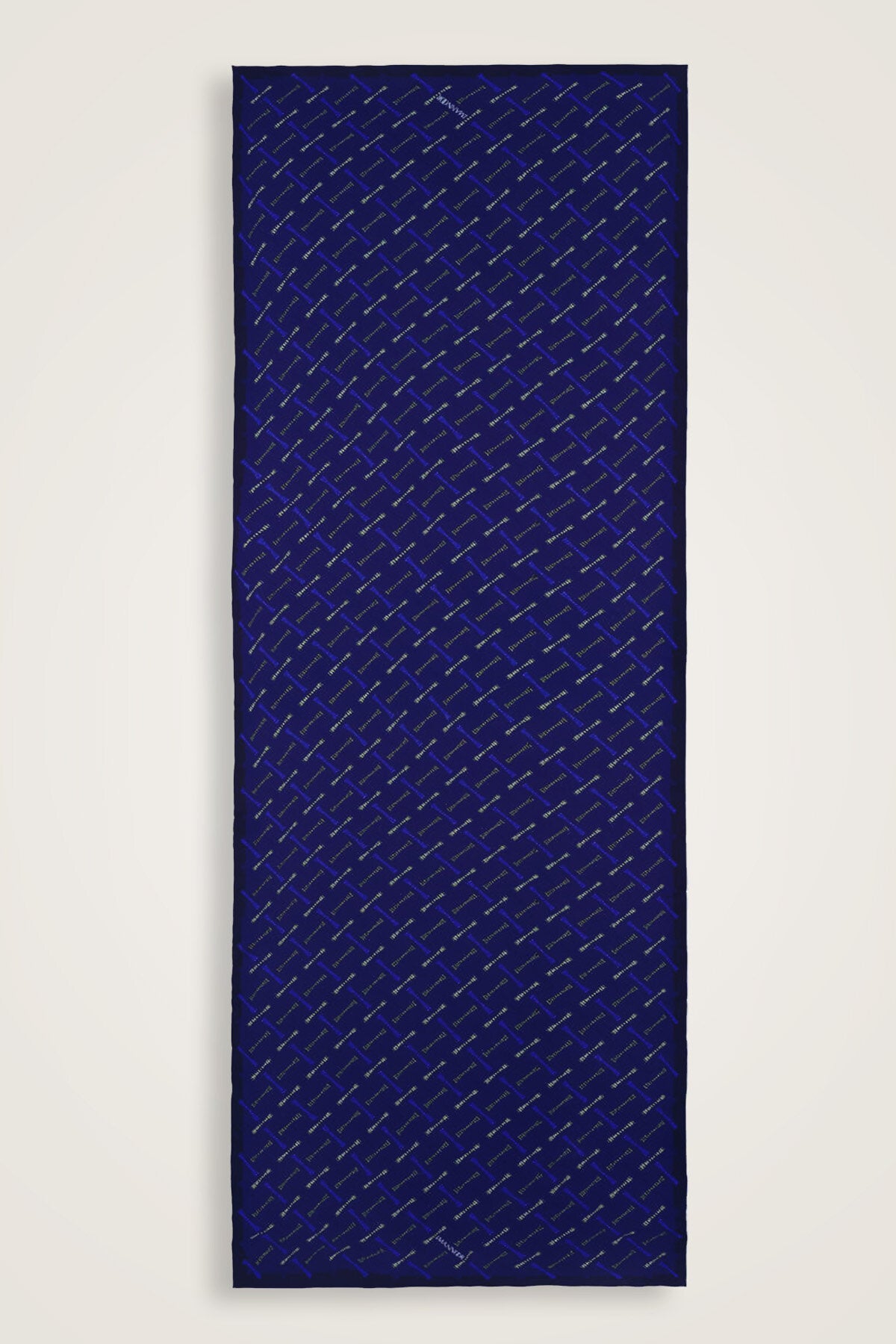 Benekli Logo Saks Mavi Floş Viskon Şal 70x210