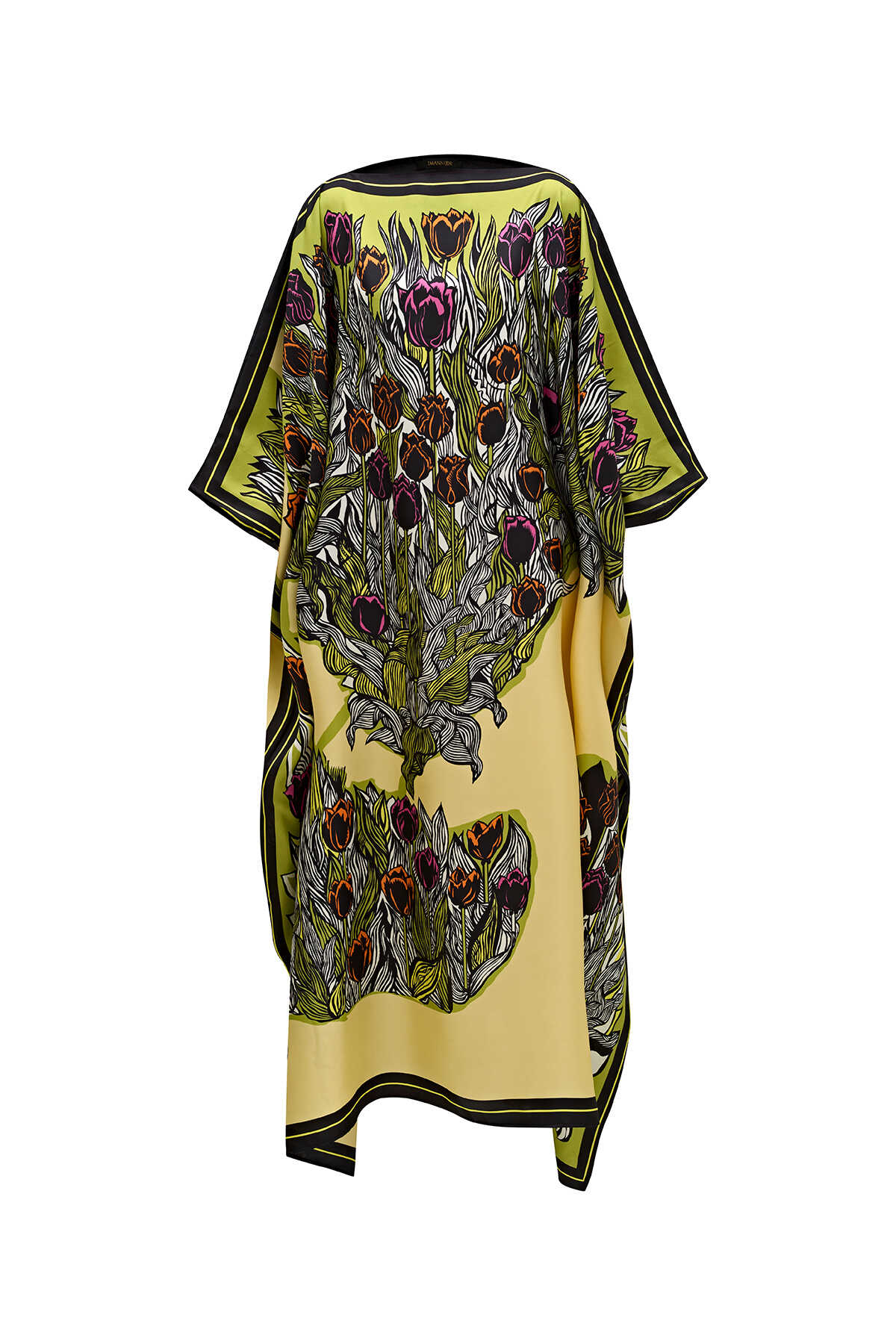 Boğazın Laleleri Sarı Uzun İpek Kaftan