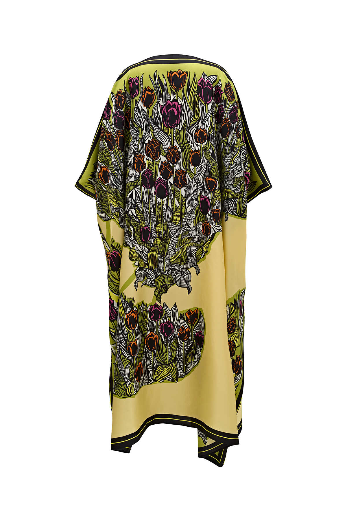 Boğazın Laleleri Sarı Uzun İpek Kaftan
