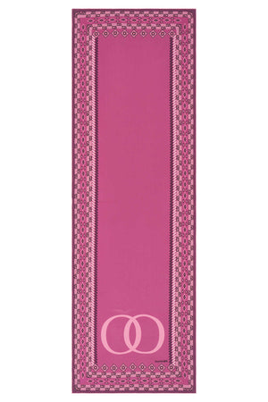 Bordür Noor Pembe Krep İpek Kaftan Şalı 70x210