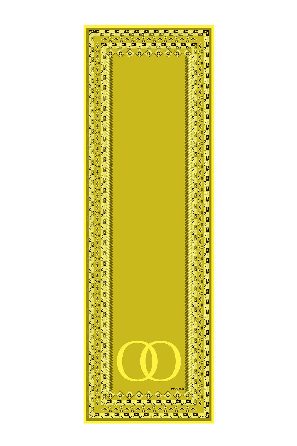 Bordür Noor Sarı Krep İpek Kaftan Şalı 70x210