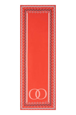 Bordür Noor Turuncu Krep İpek Kaftan Şalı 70x210
