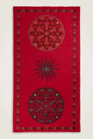 Buhara Bordo Kaşmir İpek Şal 100x200