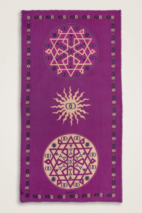 Buhara Mor Yün Şal 100x200