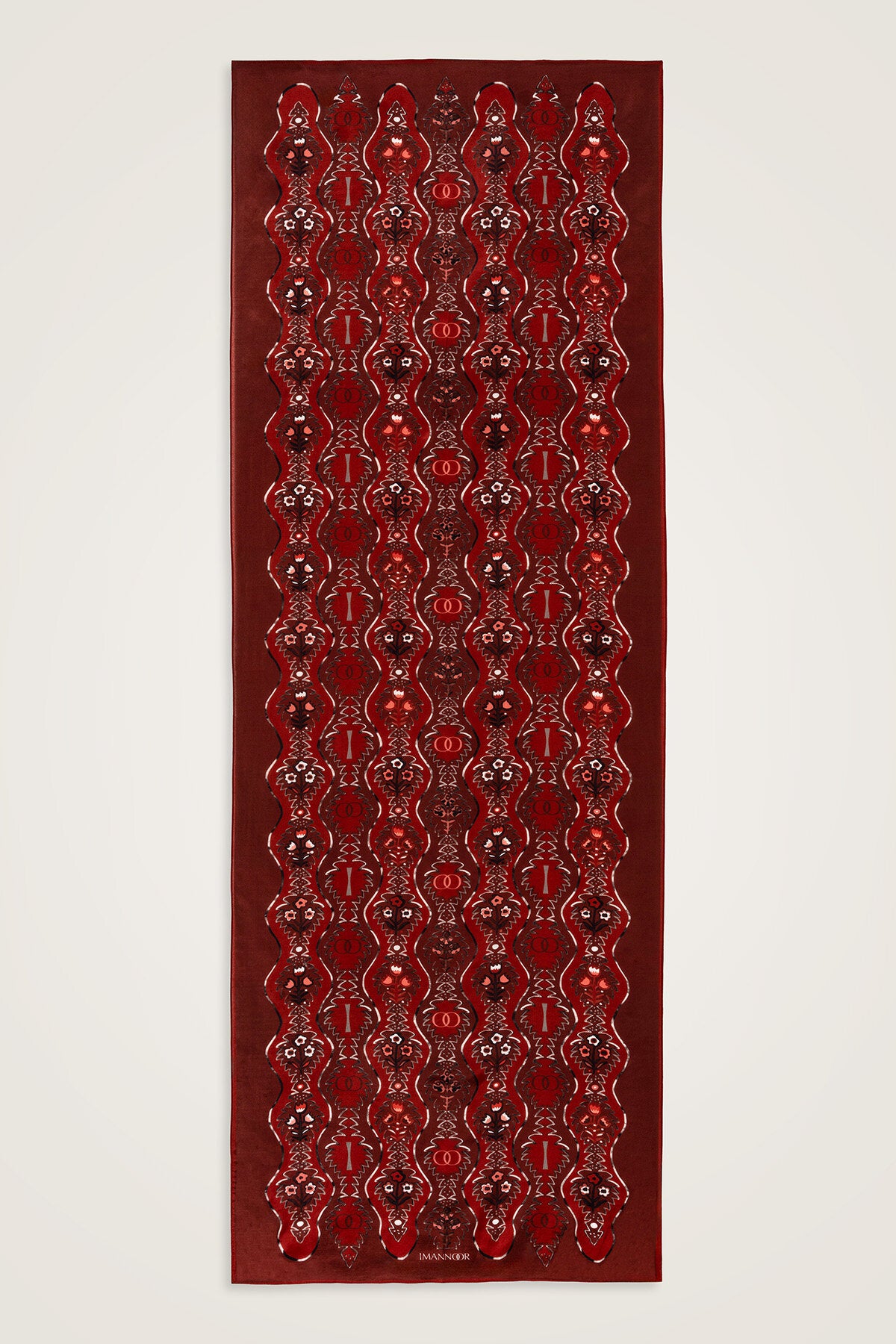 Çağlayan Kırmızı Pamuk Floş Şal 72x212