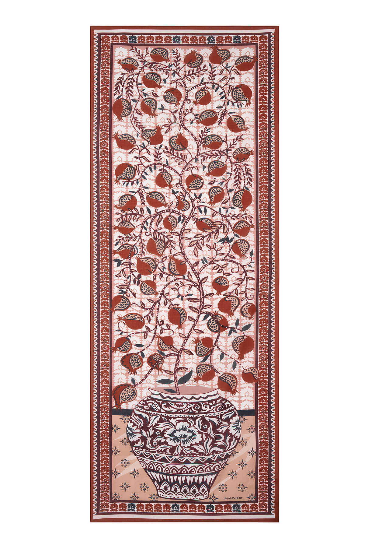 Cennet Narı Tarçın Pamuk Şal 70x210