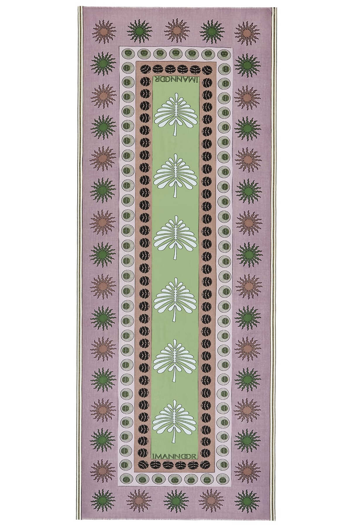 Çeşmi Çiçeği Lila Yün Şal 70x210