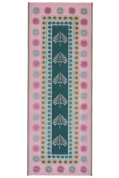 Çeşmi Çiçeği Pembe Yün Şal 70x210