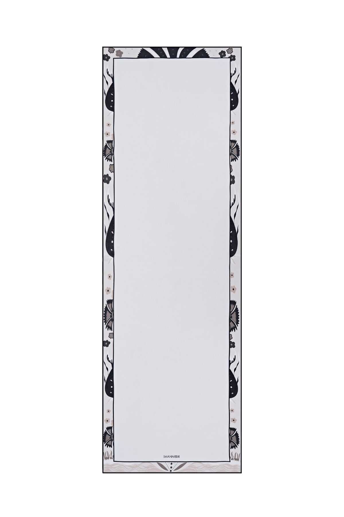 Çiçek Bordür Gri Modal Şal 70x210