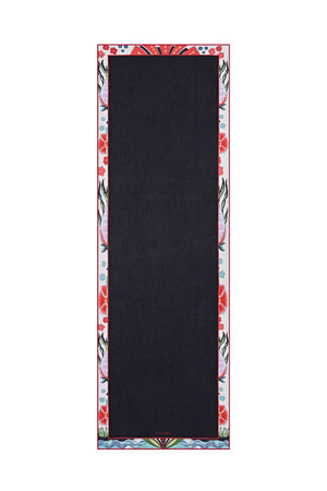 Çiçek Bordür Siyah Modal Şal 70x210