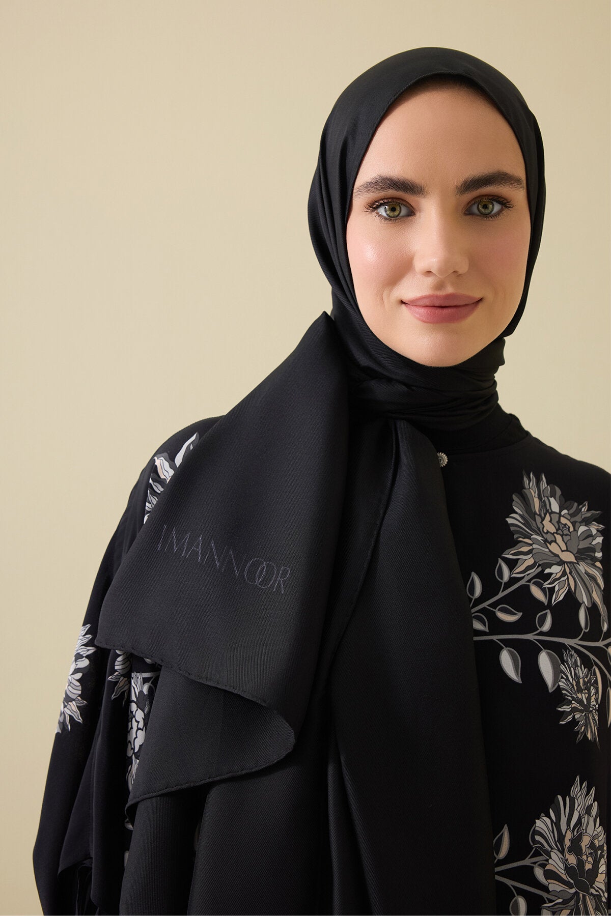 Çift Taraflı Siyah Mulberry İpek Şal 70x210