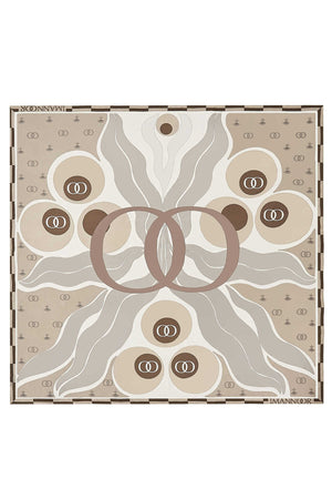 Çintemani Gri İpek Eşarp 140x140