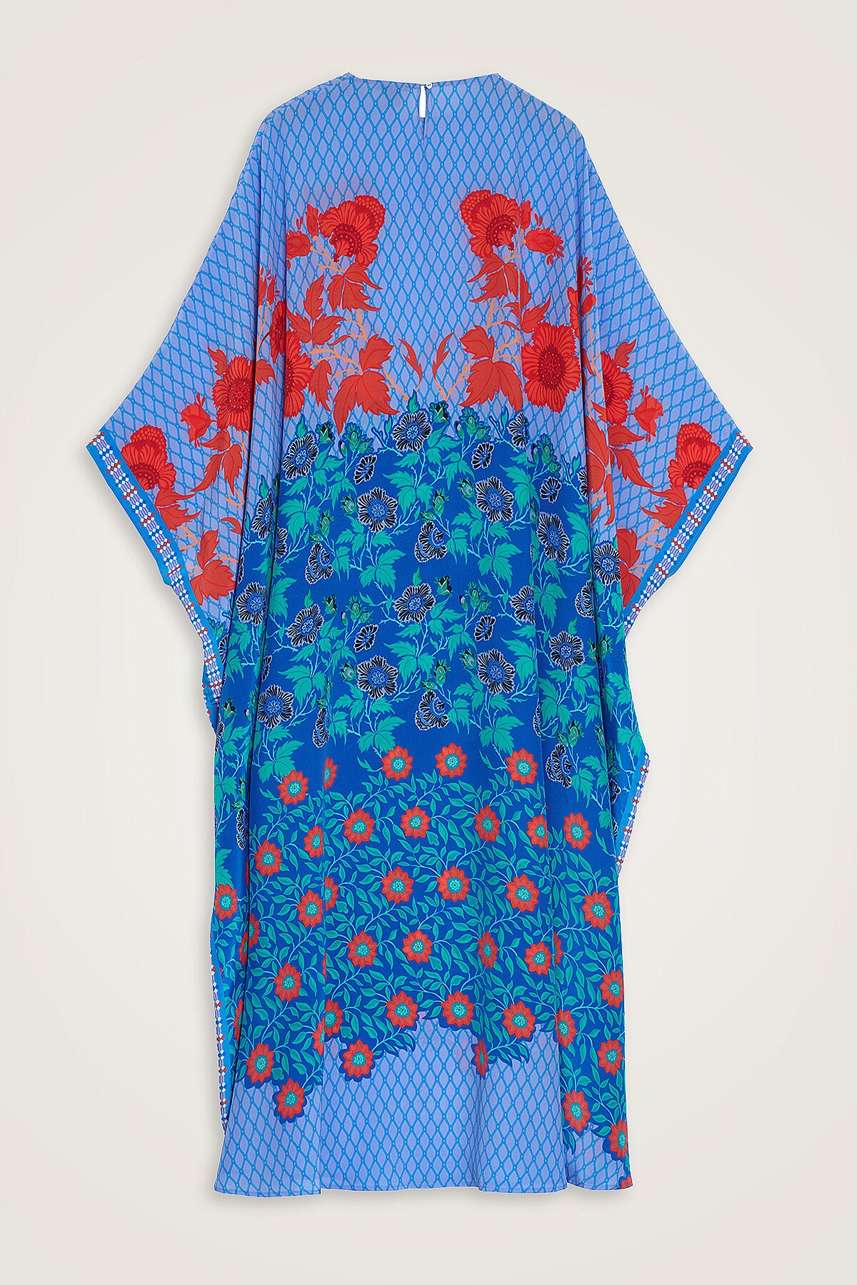 Çit Mavi İpek Kaftan