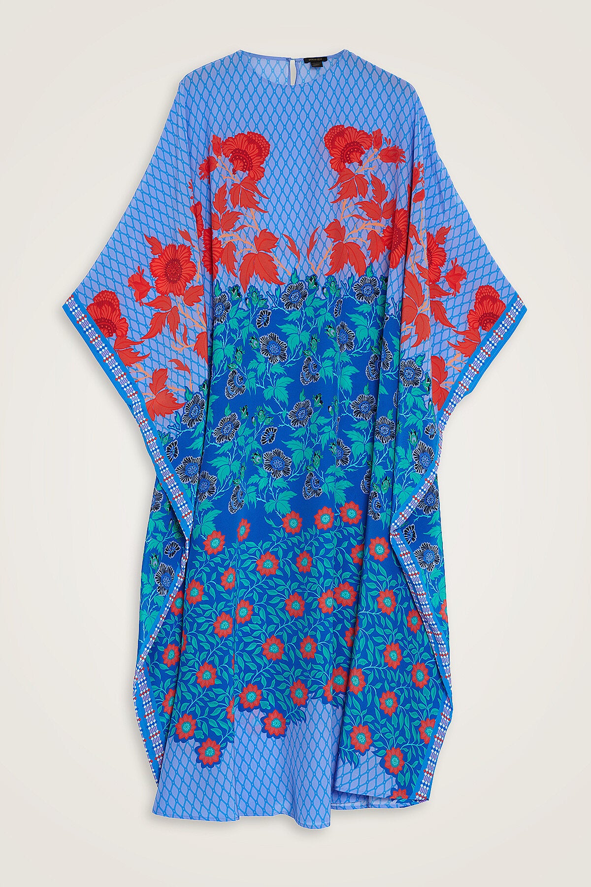 Çit Mavi İpek Kaftan
