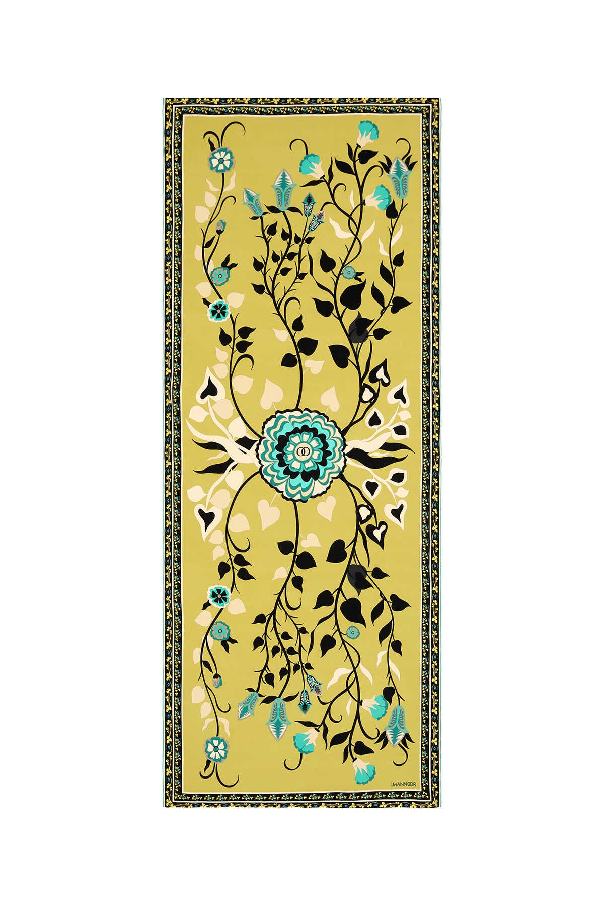 Çöl Sarmaşığı Sarı Krep İpek Şal 80x200