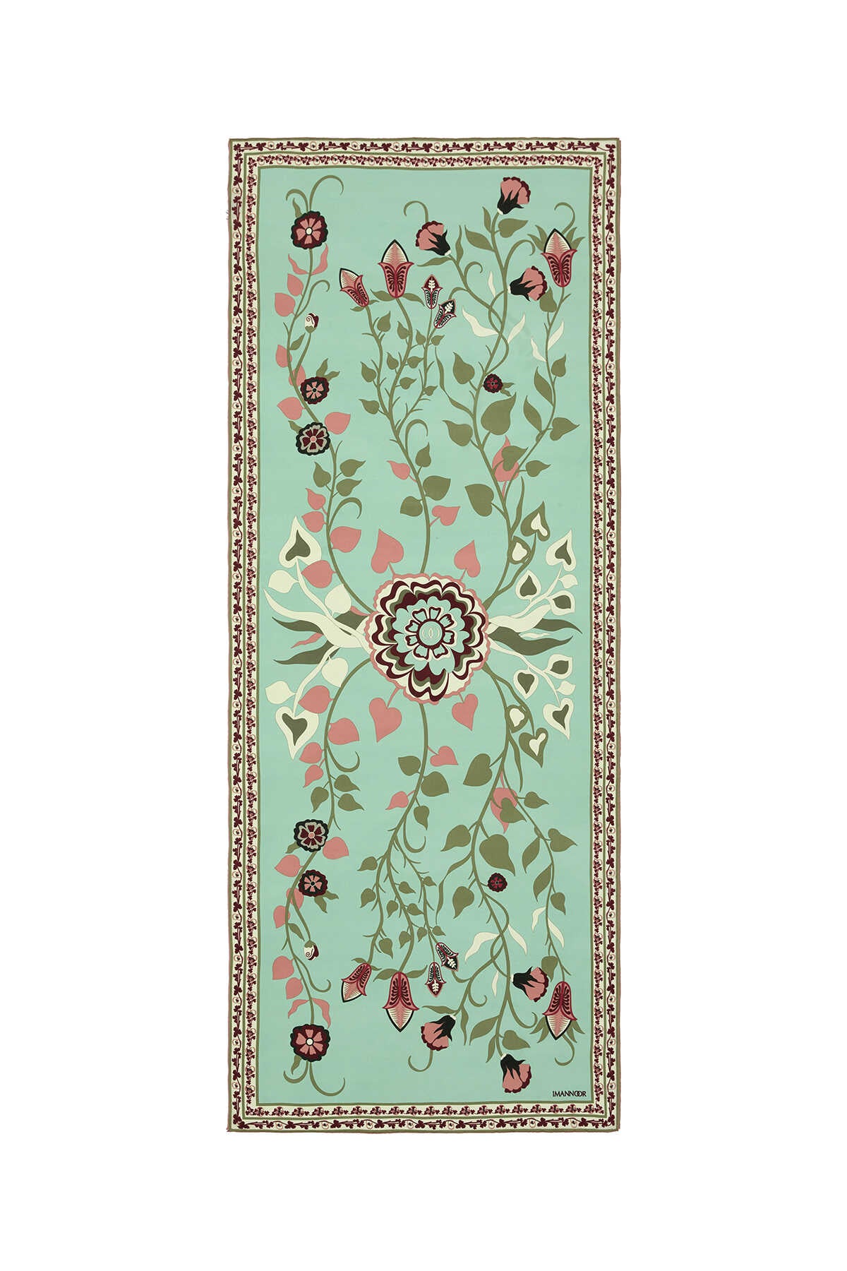 Çöl Sarmaşığı Yeşil Krep İpek Şal 80x200