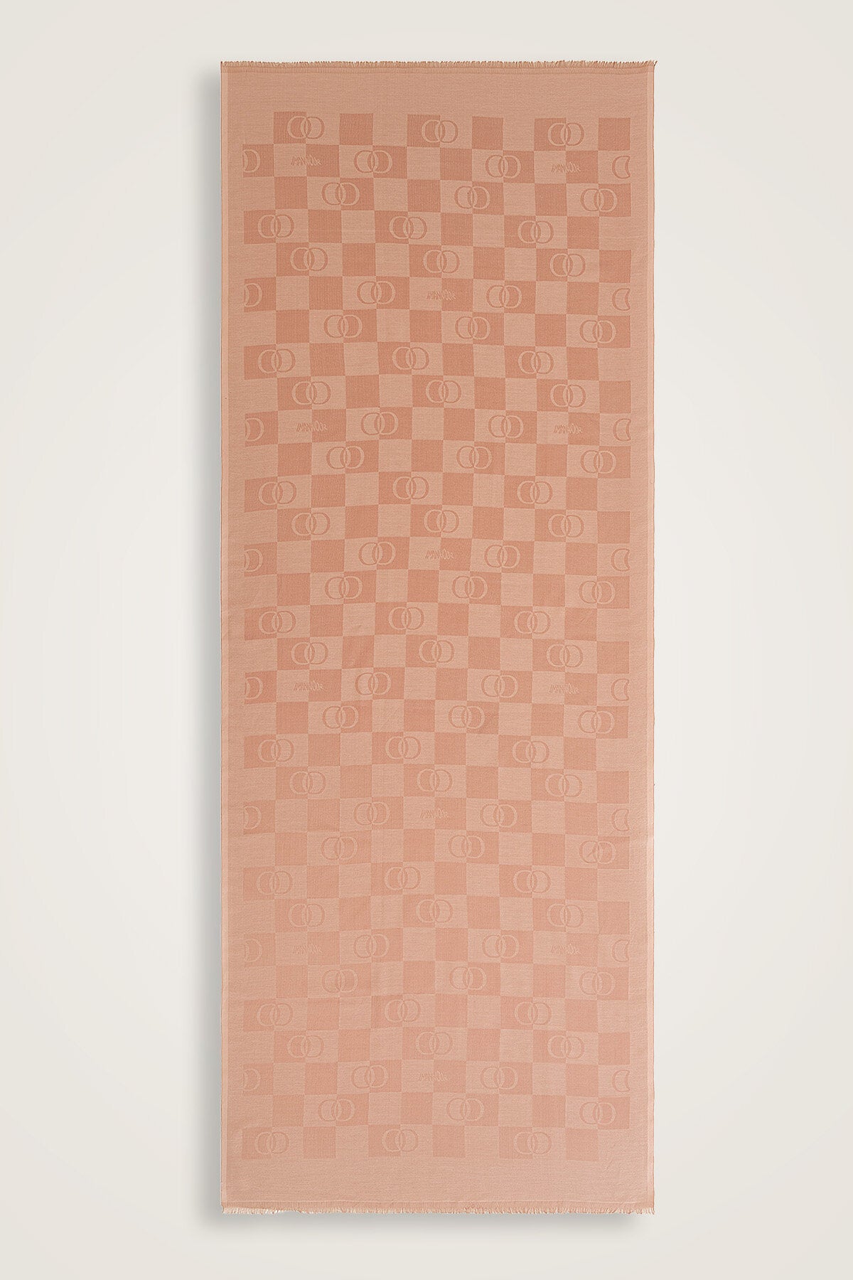 Dama Desen Pudra Pamuk İpek Şal 70x190