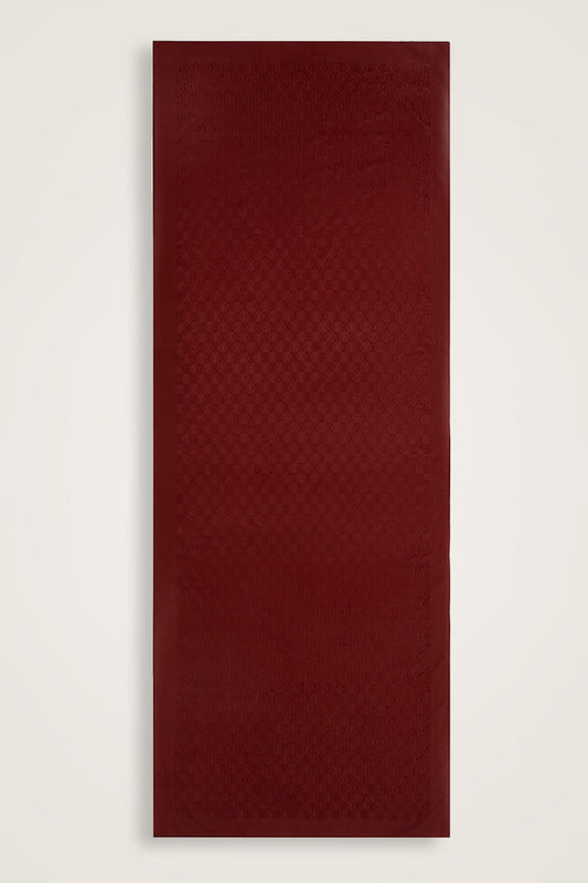 Dama Logo Bordo Shiny Jakar Şal 70x190