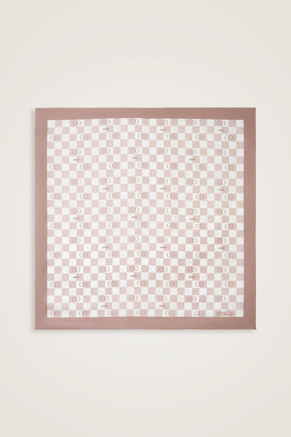 Dama Logo Krem Tivil İpek Eşarp 90x90
