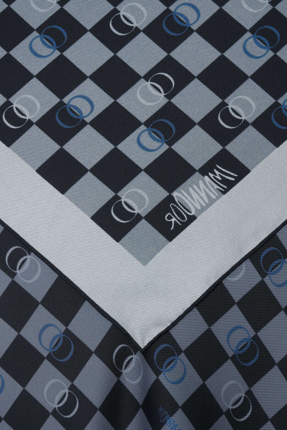 Dama Logo Lacivert Tivil İpek Eşarp 90x90