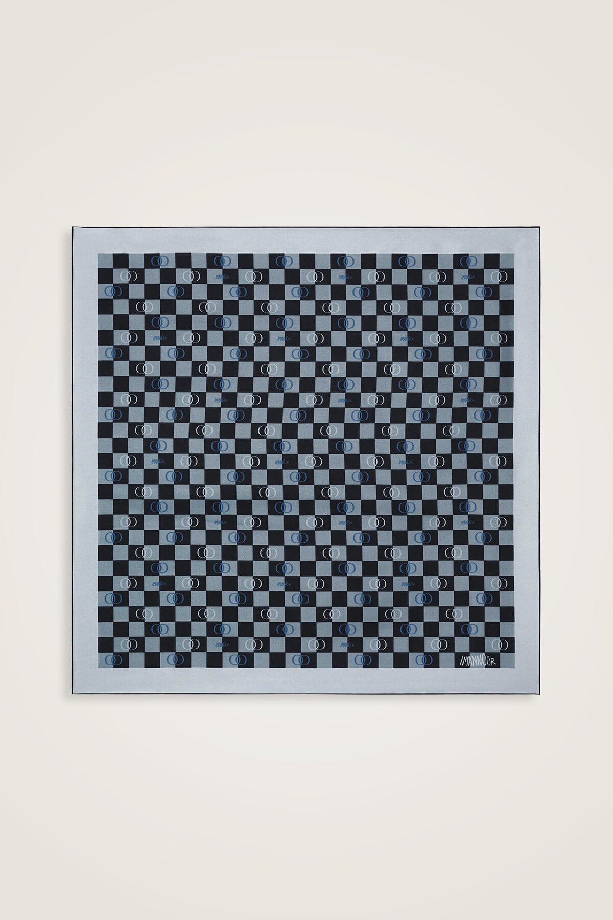 Dama Logo Lacivert Tivil İpek Eşarp 90x90