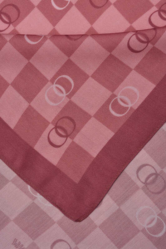 Dama Logo Pembe Floş Viskon Şal 70x210